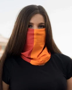 INTO THE AM Red And Orange Seamless Mask Bandana Masks & Bandanas